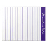 紫エレガント8.5x11レターサイズパーソナライズされた ノートパッド (正面)