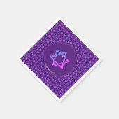紫エレガント | スターオブデイビッド紙 スタンダードカクテルナプキン (角)