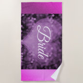 紫エレガント ビーチタオル (正面)