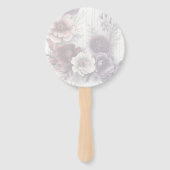 紫エレガント、ピンク、マルーンフローラ ハンドファン (裏面)