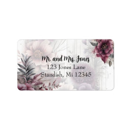 紫エレガント、ピンク、マルーンフローラ ラベル