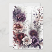 紫エレガント、ピンク、マーン結婚の式 招待状 (裏面)