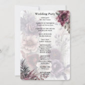 紫エレガント、ピンク、マーン結婚の式 招待状 (正面)