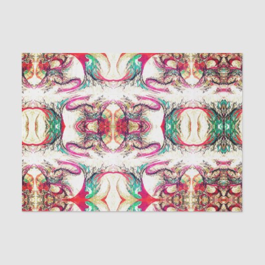 紫エレガント、白、緑の抽象芸術 薄葉紙 (正面)