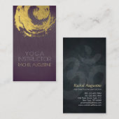 紫エレガント&金ゴールドヨガ禅シンボル筆跡 名刺 (正面/裏面)