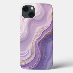 紫エレガント&金ゴールド波iPhone 13ケース – 夢 iPhone 13ケース