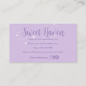 紫オはっきりしたレンジスターズ料理用具ベーカリー 名刺 (裏面)