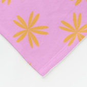 紫オはっきりしたレンジ熱帯フローラ植物学 フリースブランケット (角)