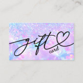 紫オパールグリッター小ギフトカード 名刺 (正面)
