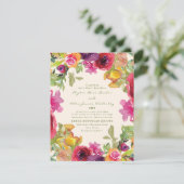 紫オレンジイエローウォーター色のフローラ結婚ズ 招待状 (スタンド正面)