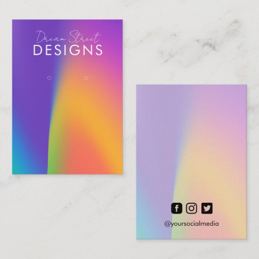 紫オレンジイヤリングディスプレイカード 名刺 (正面/裏面)