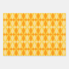 紫オレンジグリーンマルディグラスパターン ラッピングペーパーシート