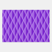 紫オレンジグリーンマルディグラスパターン ラッピングペーパーシート (正面)