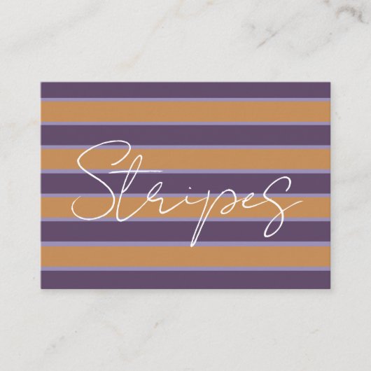紫オレンジストライプ色 名刺 (正面)