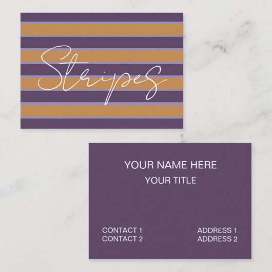 紫オレンジストライプ色 名刺 (正面/裏面)