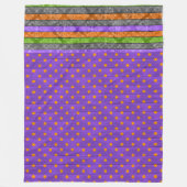 紫オレンジハロウィーン水玉模様グリーンブラック フリースブランケット (正面)