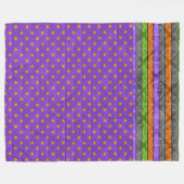 紫オレンジハロウィーン水玉模様グリーンブラック フリースブランケット (正面(横))