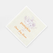 紫オレンジバーラップリトルカボキンベビーシャワー スタンダードランチョンナプキン (角)