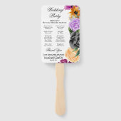 紫オレンジブラックフラワーズ結婚式 プログラム ハンドファン (裏面)