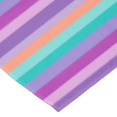 紫オレンジブルーのストライプ テーブルクロス (アングル)