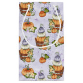 紫オレンジホワイト秋秋カボチャ スモールペーパーバッグ (裏面)