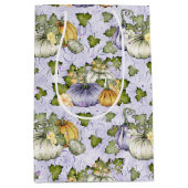 紫オレンジホワイト秋秋カボチャ ミディアムペーパーバッグ (正面)