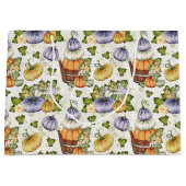 紫オレンジホワイト秋秋カボチャ ラージペーパーバッグ (正面)