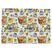 紫オレンジホワイト秋秋カボチャ ラージペーパーバッグ (裏面)