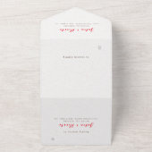 紫オレンジボホワイルドフラワー結婚の葉 オールインワン招待状 (外側)