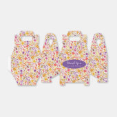 紫オレンジボホワイルドフラワー結婚の葉 フェイバーボックス (折り畳みなし)