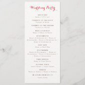 紫オレンジボホワイルドフラワー結婚の葉 プログラム (裏面)