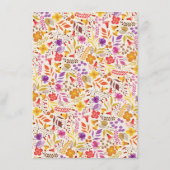 紫オレンジボホワイルドフラワー結婚の葉 メニュー (裏面)