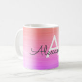 紫オレンジメタリックモノグラム名&イニシャル コーヒーマグカップ (正面左)