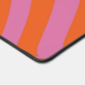 紫オレンジレトロ液溝状ストライプパターン デスクマット (コーナー)