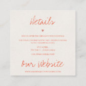 紫オレンジワイルドフラワー結婚フローラ詳細 エンクロージャーカード (裏面)