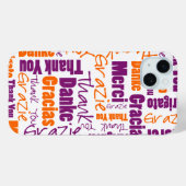 紫オレンジ多言語タイポグラフィありがとう Case-Mate iPhoneケース (裏面 (横))