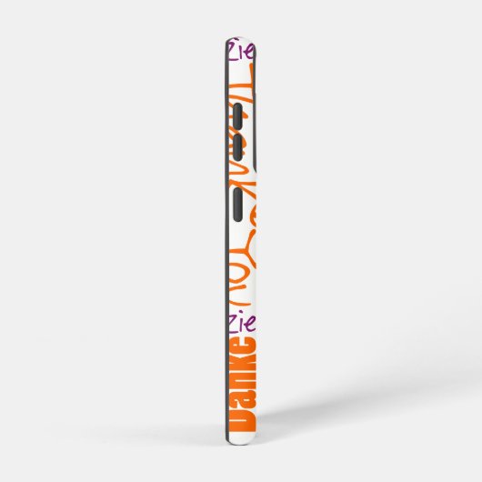 紫オレンジ多言語タイポグラフィありがとう SAMSUNG GALAXYケース (右側面)