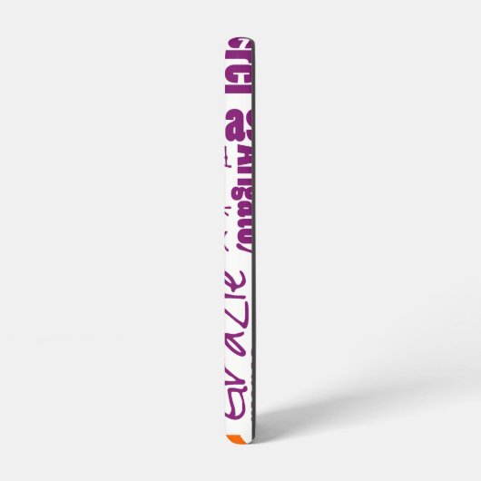 紫オレンジ多言語タイポグラフィありがとう SAMSUNG GALAXYケース (左側面)