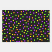 紫オレンジ緑イエローハロウィンパターン ラッピングペーパーシート (正面3)