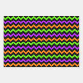 紫オレンジ緑イエローハロウィンパターン ラッピングペーパーシート (正面3)