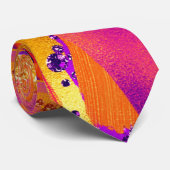 紫オレン結婚ジの日付 ネクタイ (ロール)