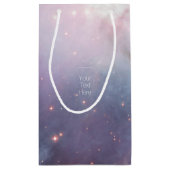 紫オーガニック色の空の星オリオンネブラ編集可能 スモールペーパーバッグ (裏面)