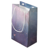 紫オーガニック色の空の星オリオンネブラ編集可能 スモールペーパーバッグ (裏面アングル)