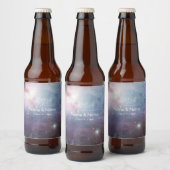 紫オーガニック色の空の星オリオンネブラ編集可能 ビールラベル (ボトル)