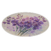 紫オーキッドブーケウォータカラー カッティングボード (角)