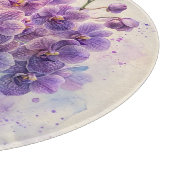 紫オーキッドブーケウォータカラー カッティングボード (角)