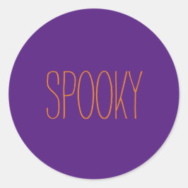 紫オ不気味レンジハロウィン手書 ラウンドシール