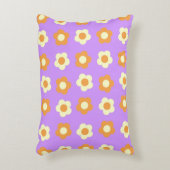 紫オ名門私立校風のレンジフローラシンプル花柄 アクセントクッション (正面(垂直))