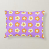 紫オ名門私立校風のレンジフローラシンプル花柄 アクセントクッション (裏面)