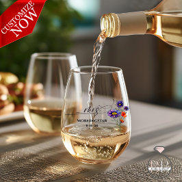 紫オ鮮やかレンジの花さん ステムなしワイングラス